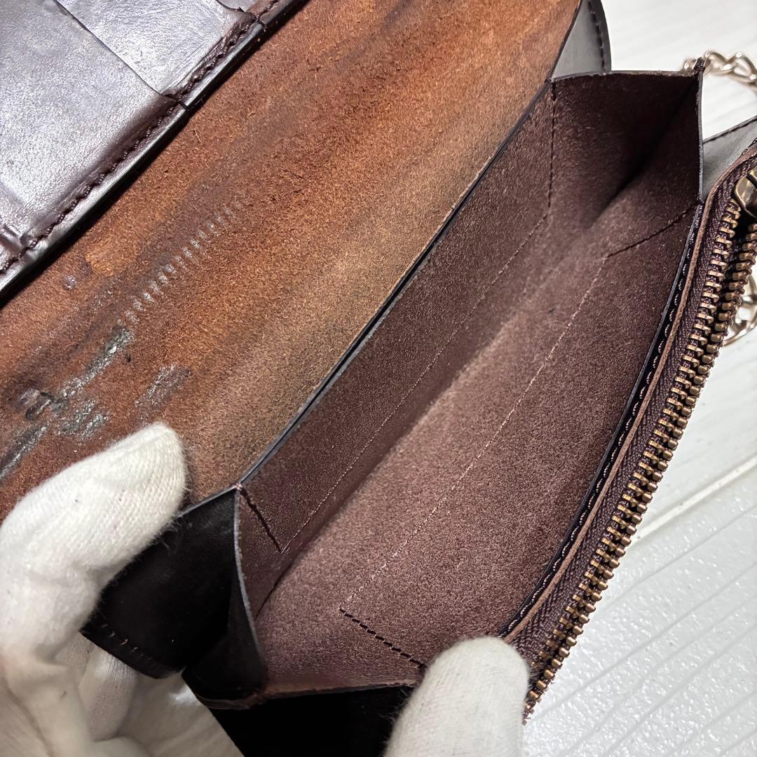 Sch￼ott ブラウンレザー ウォレットチェーン　ショット
