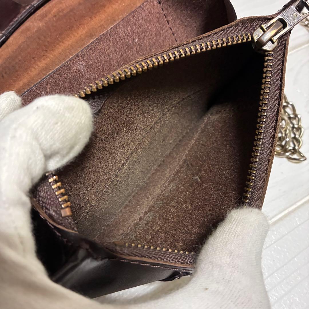 Sch￼ott ブラウンレザー ウォレットチェーン　ショット