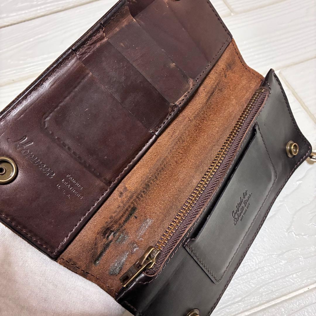 Sch￼ott ブラウンレザー ウォレットチェーン　ショット
