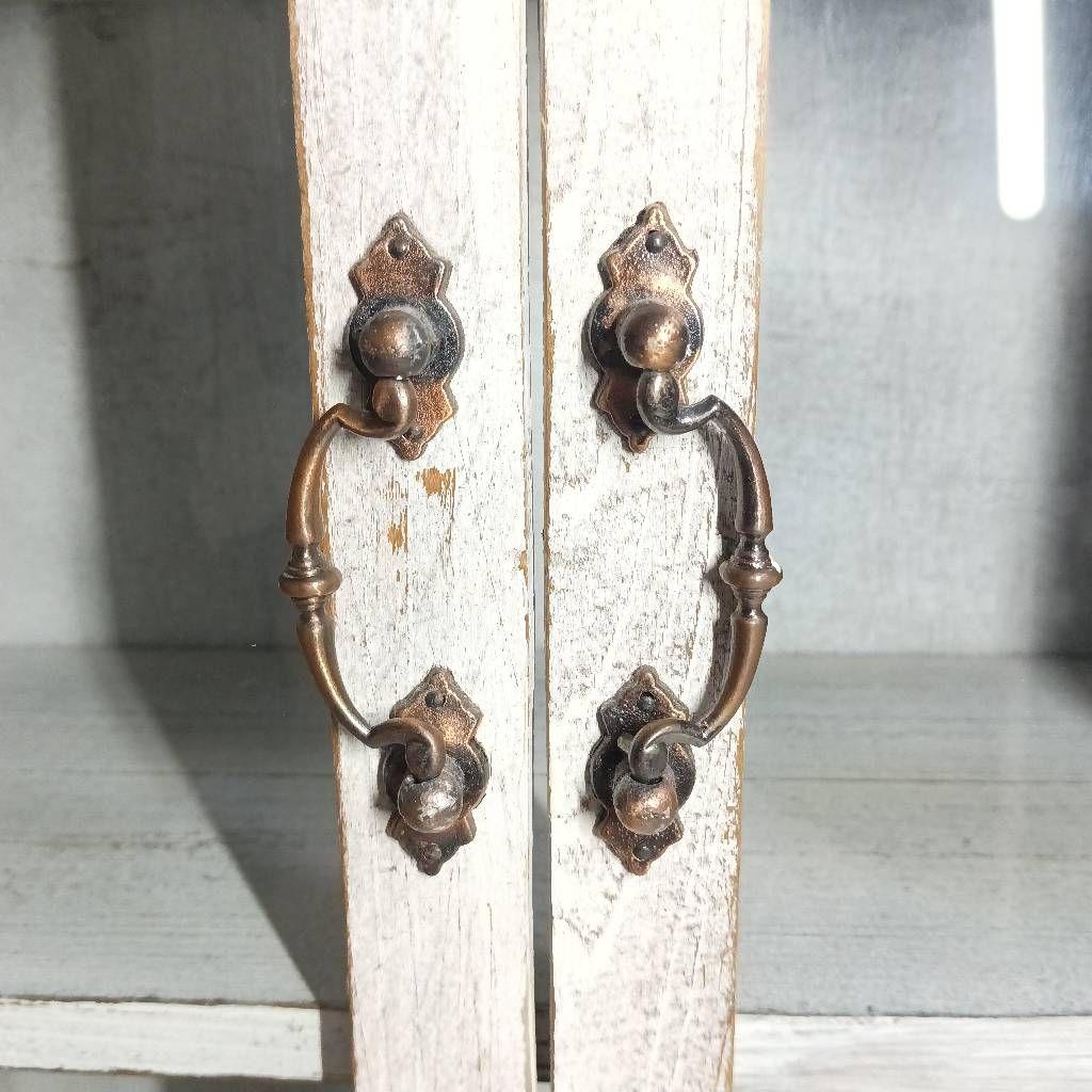 木製 アンティーク ディスプレイケース 飾り棚 食器棚 多目的 シャビ―シック