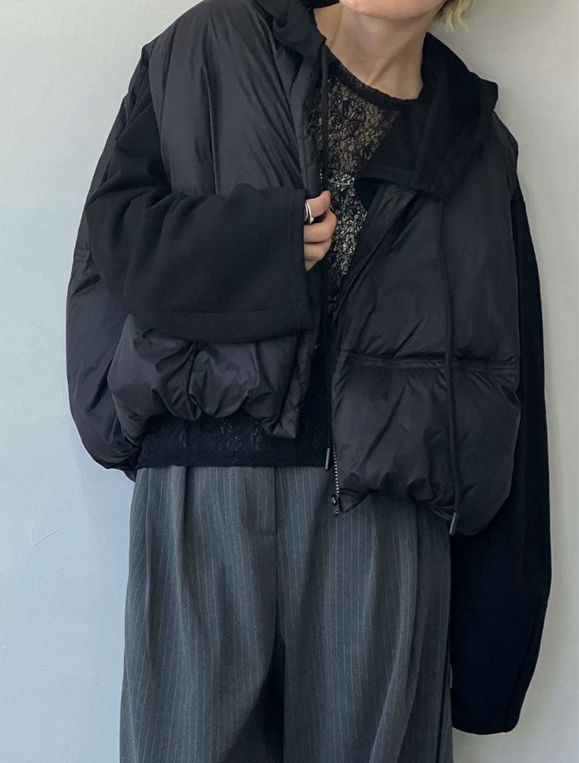 chuclla チュクラ　ラウンドボリューム　ダウンベスト　ブラック