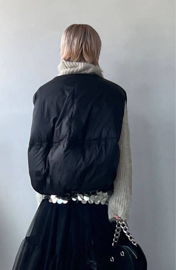 chuclla チュクラ　ラウンドボリューム　ダウンベスト　ブラック