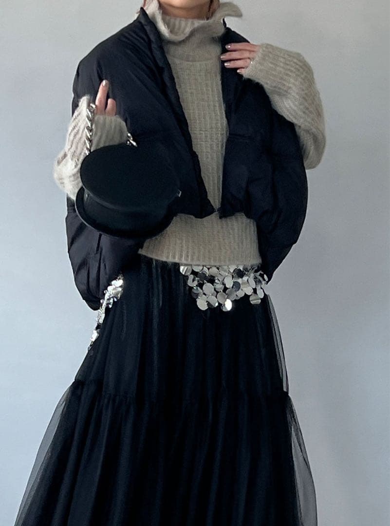 chuclla チュクラ　ラウンドボリューム　ダウンベスト　ブラック