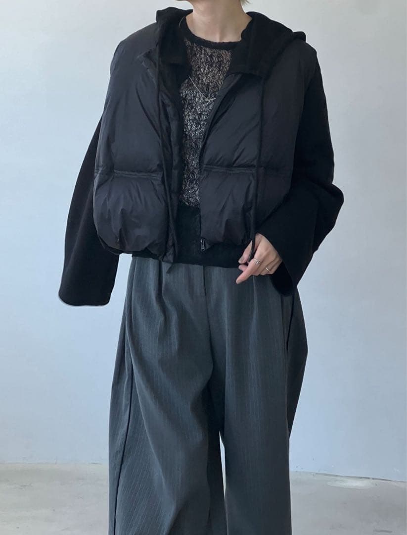 chuclla チュクラ　ラウンドボリューム　ダウンベスト　ブラック