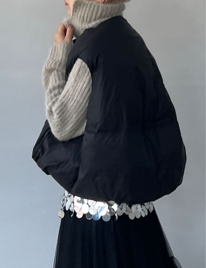 chuclla チュクラ　ラウンドボリューム　ダウンベスト　ブラック