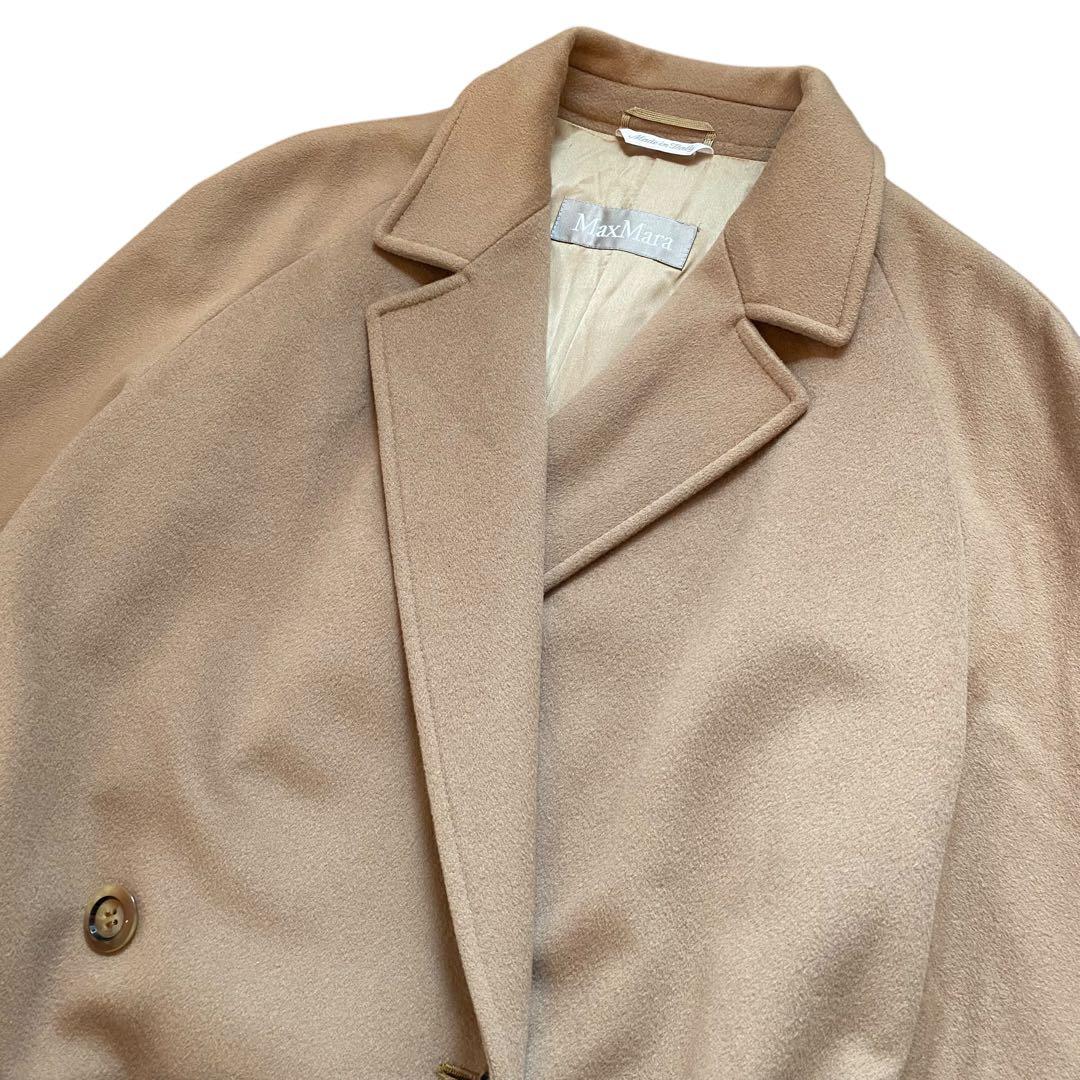MAX MARA ベルテッド　ダブル　ロング　コート　キャメル