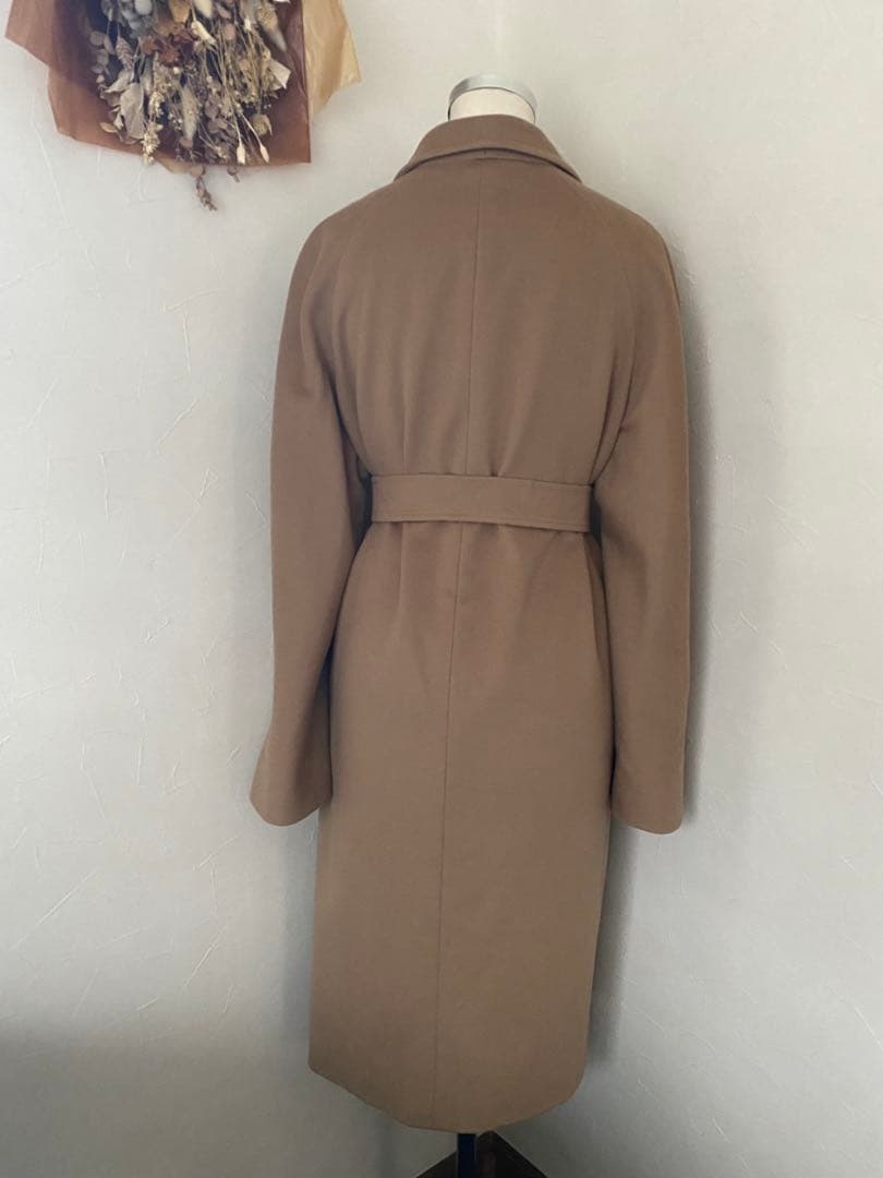 MAX MARA ベルテッド　ダブル　ロング　コート　キャメル