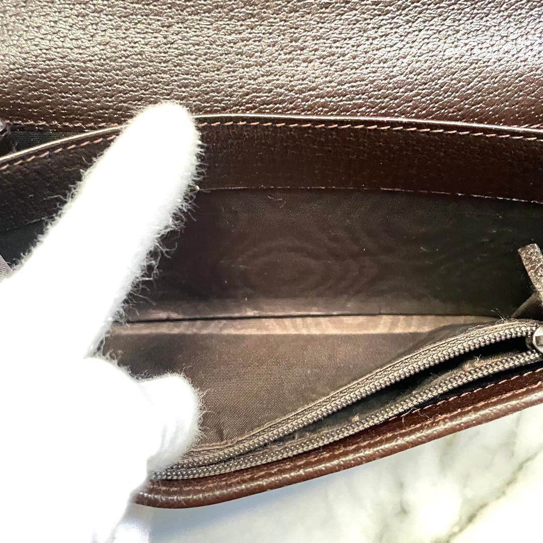 GUCCI グッチ 長財布 GGキャンバス ロゴプレート 折り財布 0120-⑤