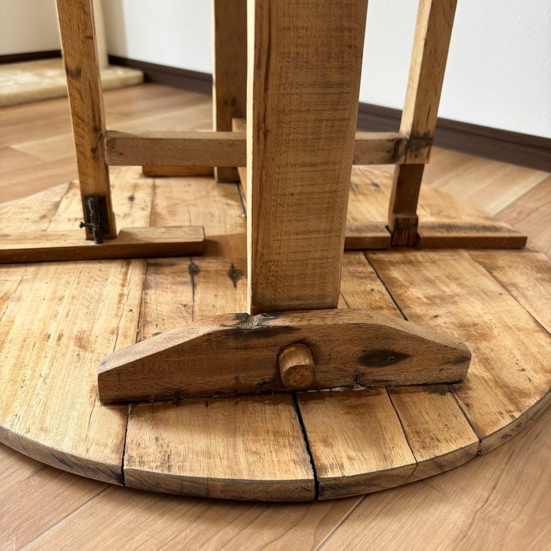 アンティークテーブル　折りたたみ　丸テーブル　サイドテーブル