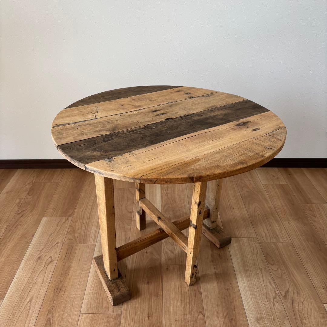 アンティークテーブル　折りたたみ　丸テーブル　サイドテーブル