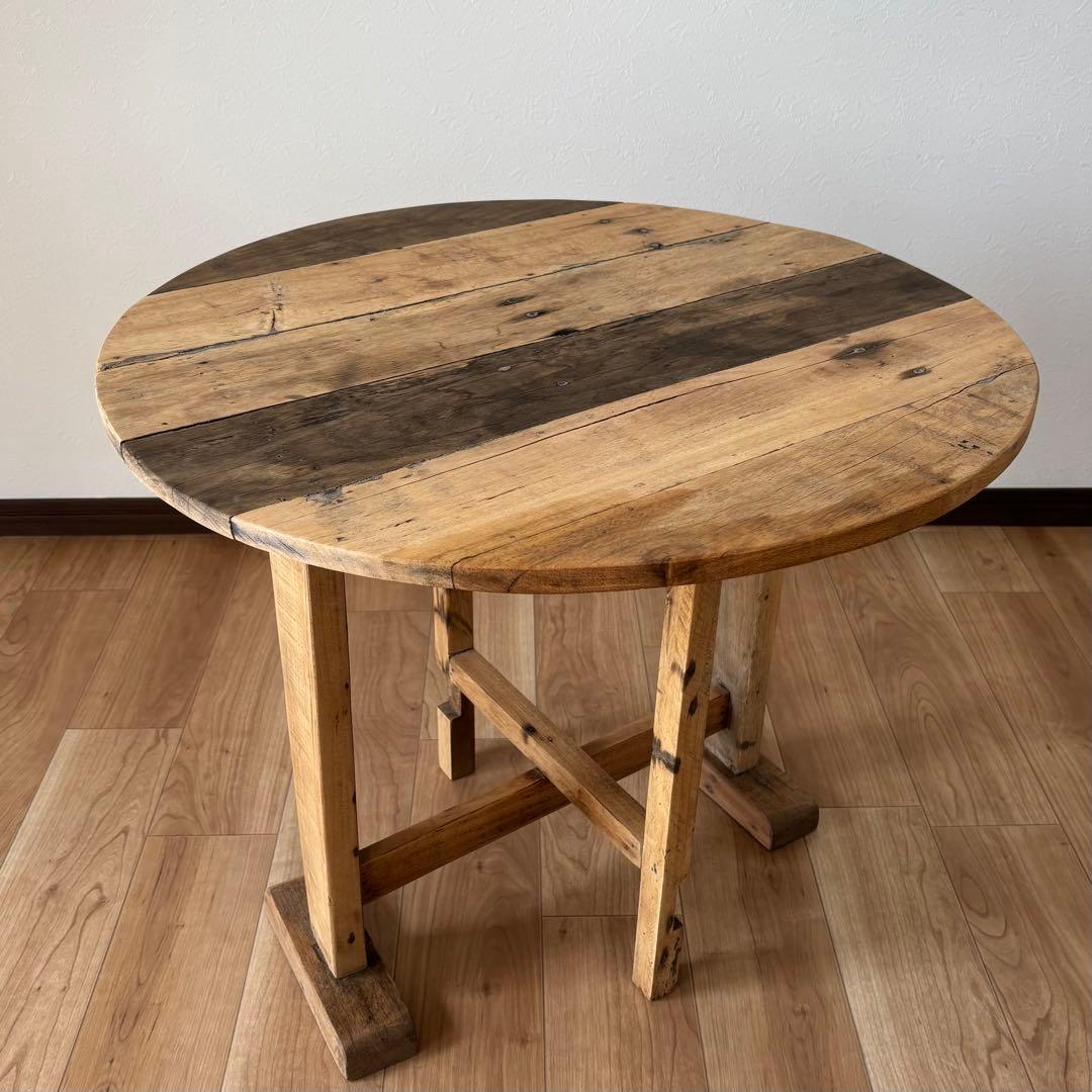 アンティークテーブル　折りたたみ　丸テーブル　サイドテーブル