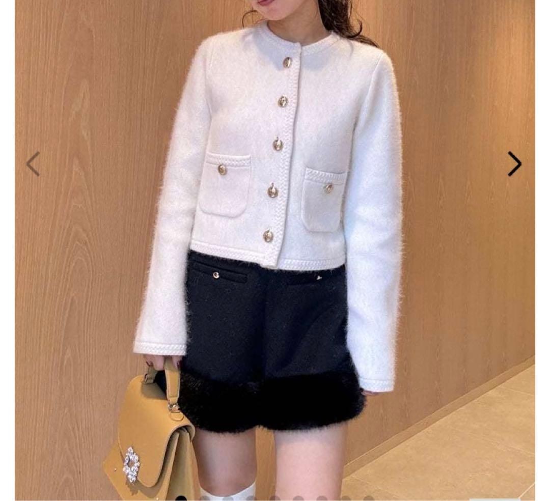 完売品 LILY BROWN リリー ブラウン 金釦フォックスニットジャケット