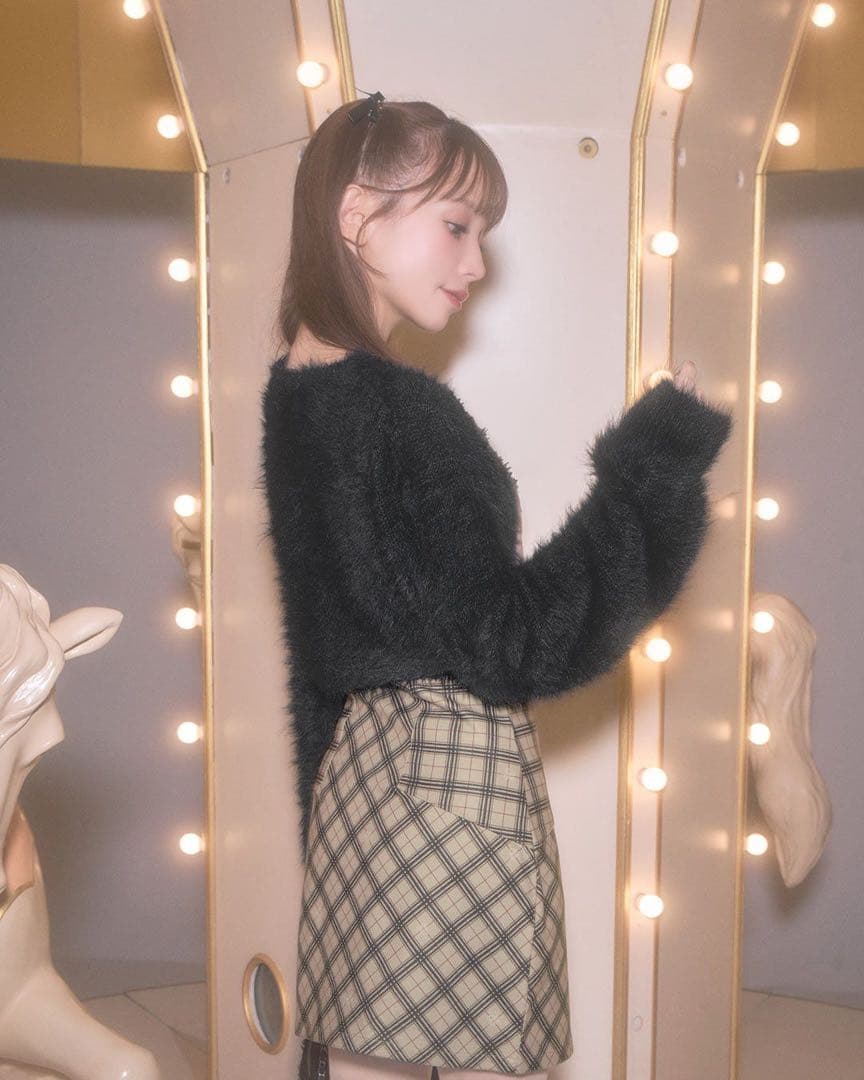 オリジナルチェック柄アンサンブルミニワンピース