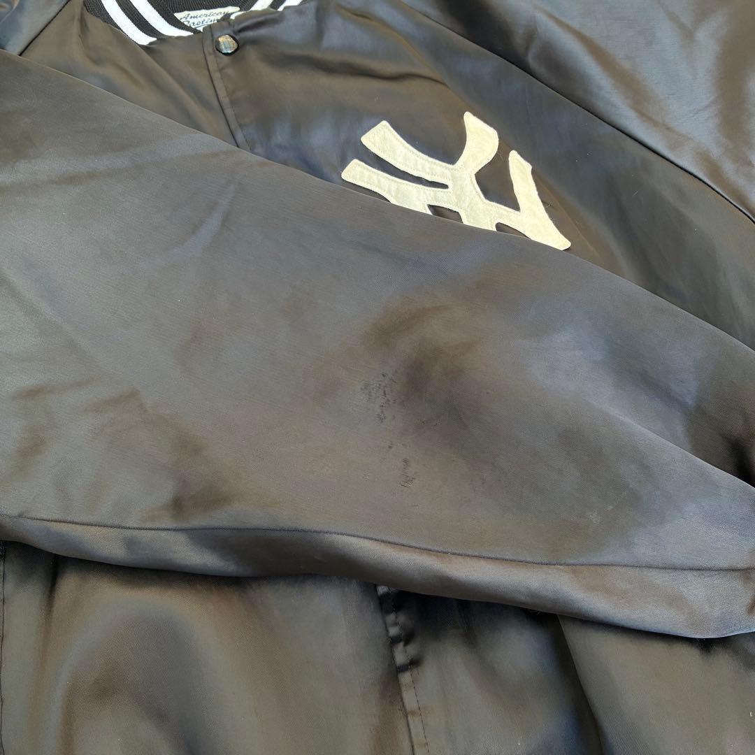 希少 80s USA製 ブラック ニューヨーク・ヤンキース スタジャン