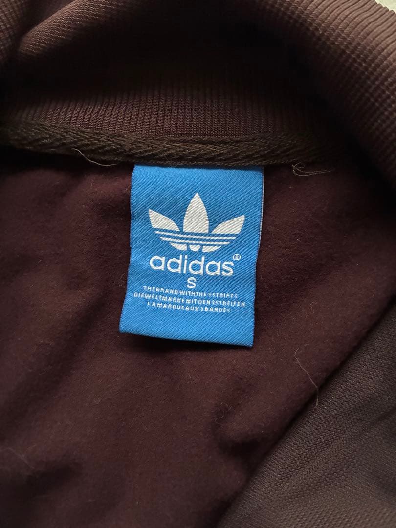 adidas ブラウン トラックジャケット　ジップアップジャージ S
