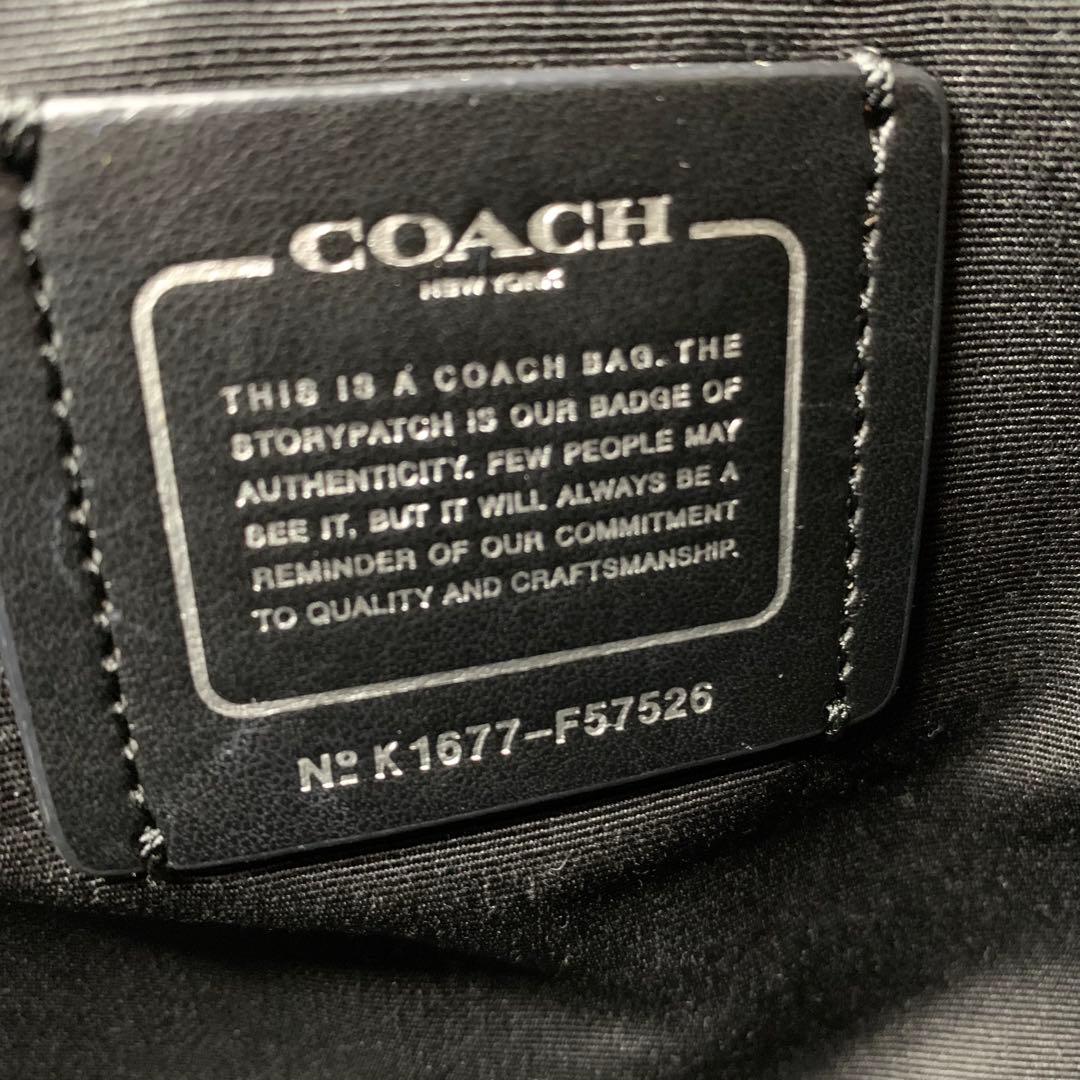 COACH 黒 レザートートバッグ　A4サイズ　肩がけ