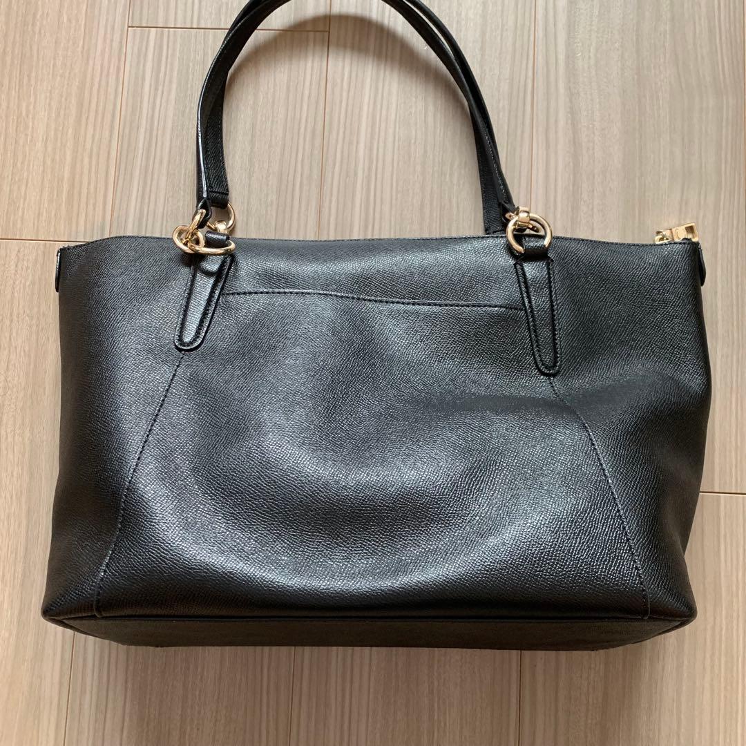 COACH 黒 レザートートバッグ　A4サイズ　肩がけ