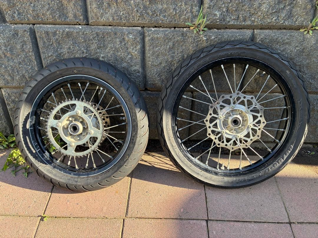kx85 モタード仕様タイヤ、ホイールセット　klx125 dトラッカー125