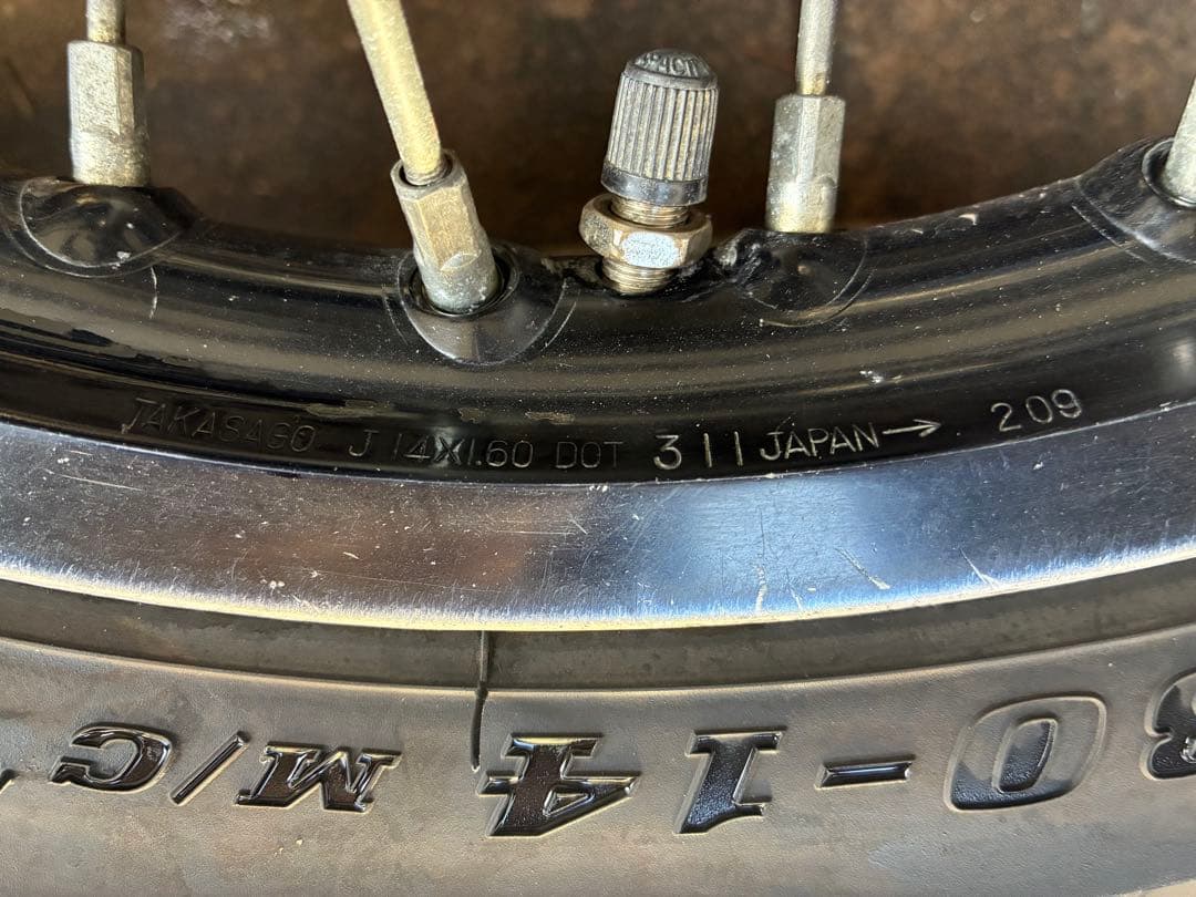 kx85 モタード仕様タイヤ、ホイールセット　klx125 dトラッカー125