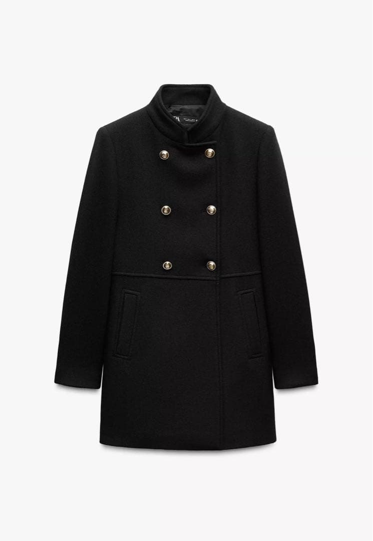 ZARA ザラ ウールダブルブレストコート タグ付き XS