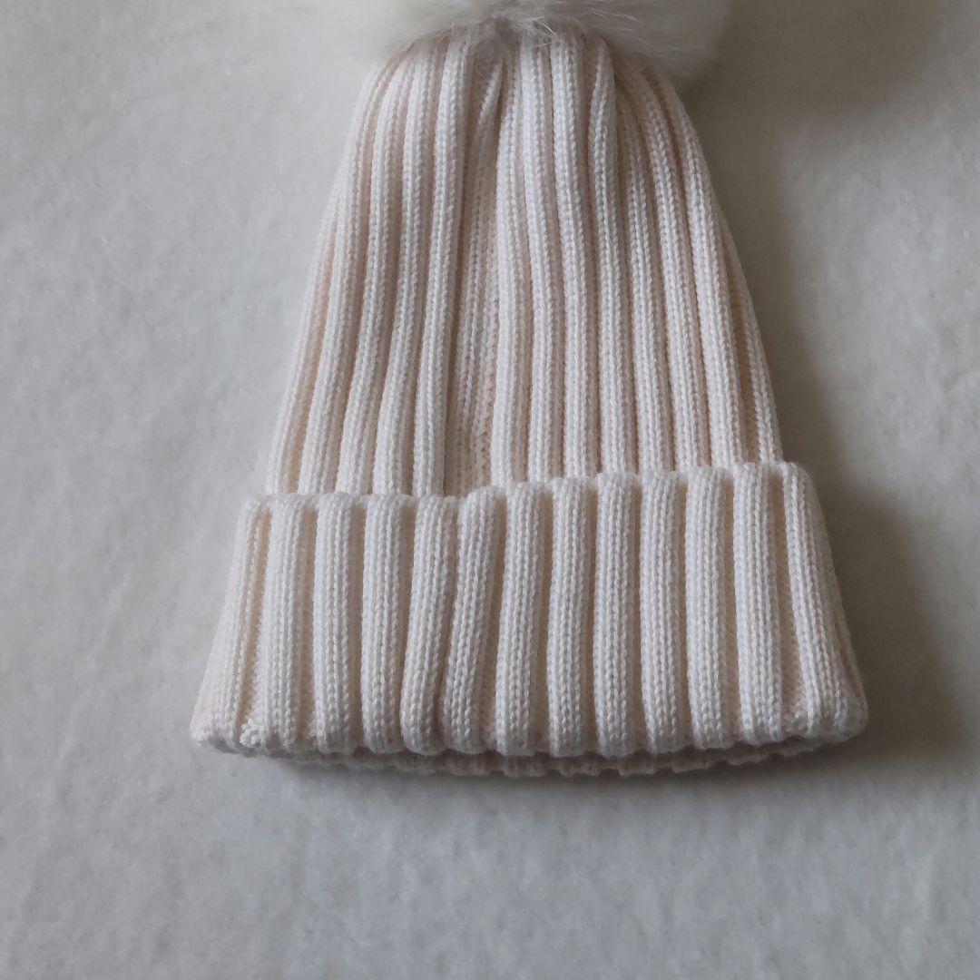 MONCLER モンクレール ニット帽 ファー付き ポンポン