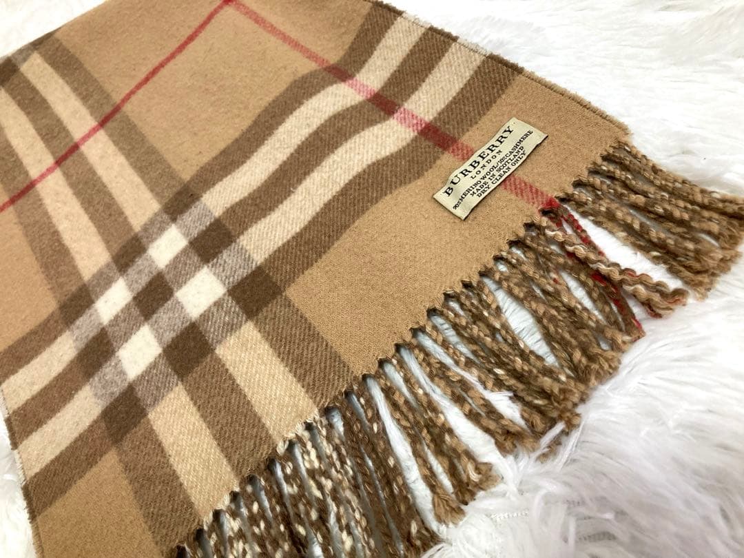 BURBERRY メガチェック カシミヤウールマフラー ベージュ定番カラー♡