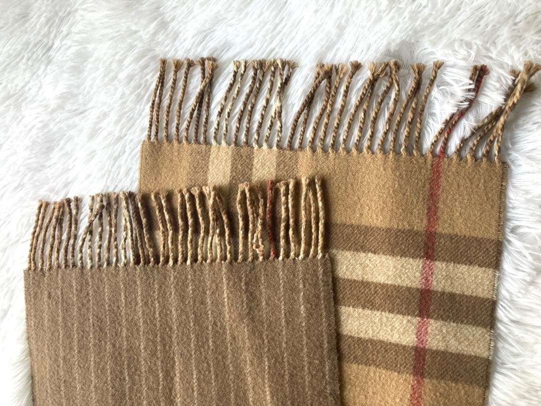 BURBERRY メガチェック カシミヤウールマフラー ベージュ定番カラー♡