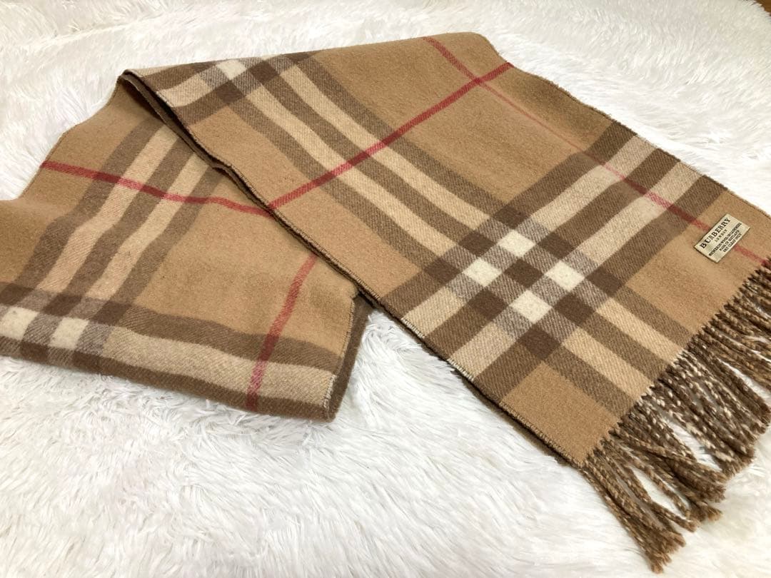 BURBERRY メガチェック カシミヤウールマフラー ベージュ定番カラー♡