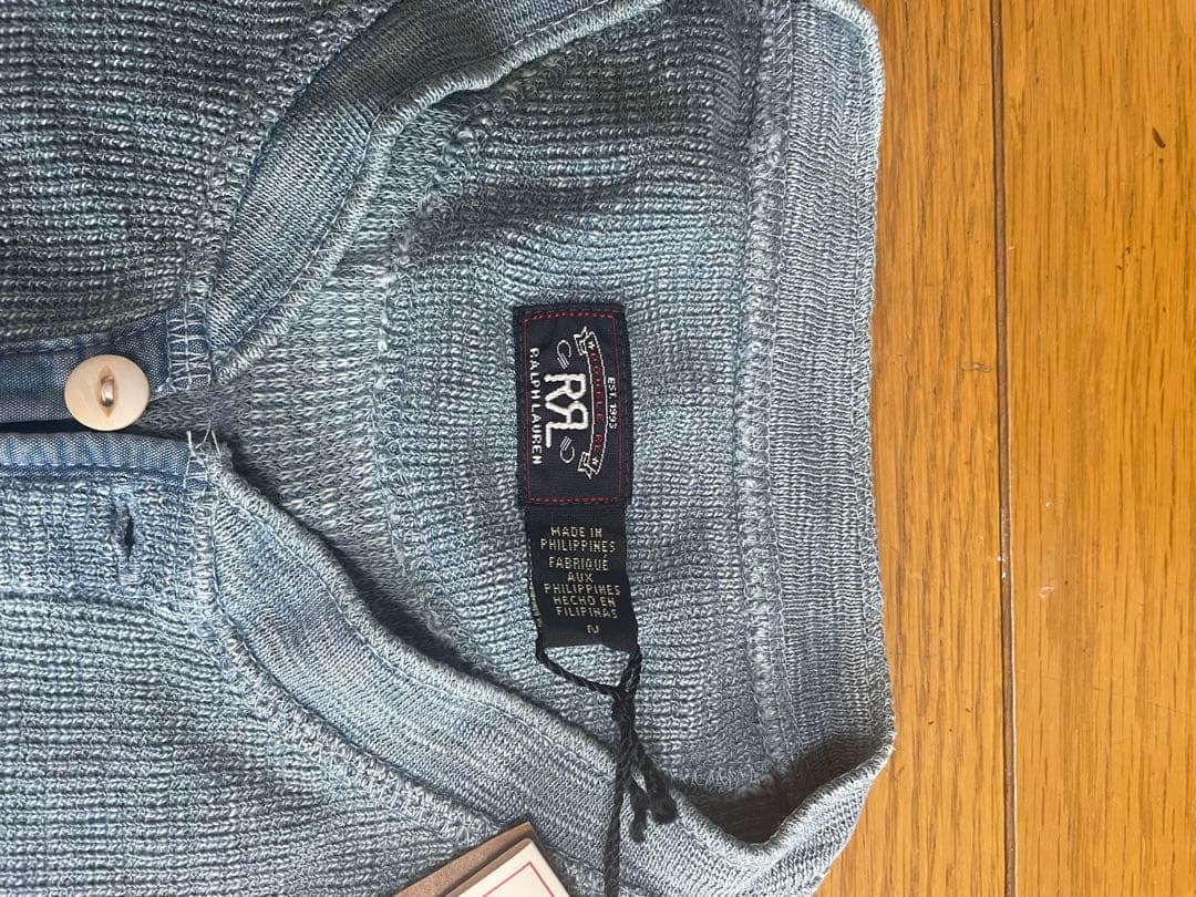 【新品】ダブルアールエル　ストレッチコットンワッフルヘンリー　ミディアムインデゴ