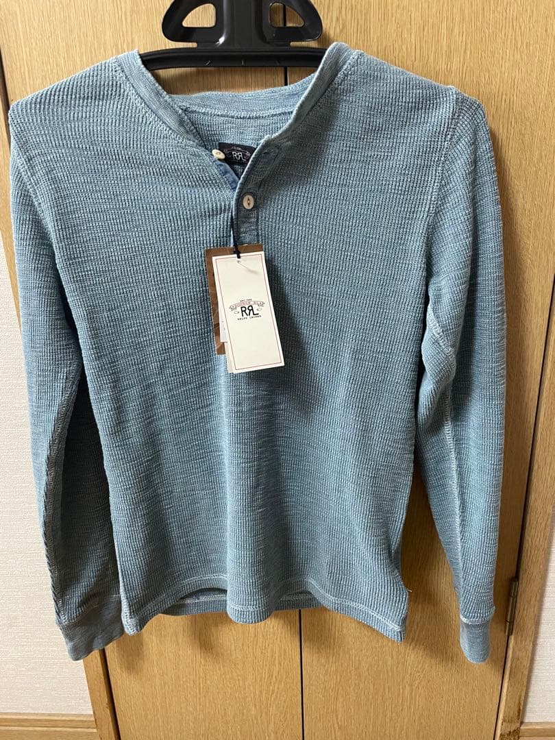 【新品】ダブルアールエル　ストレッチコットンワッフルヘンリー　ミディアムインデゴ