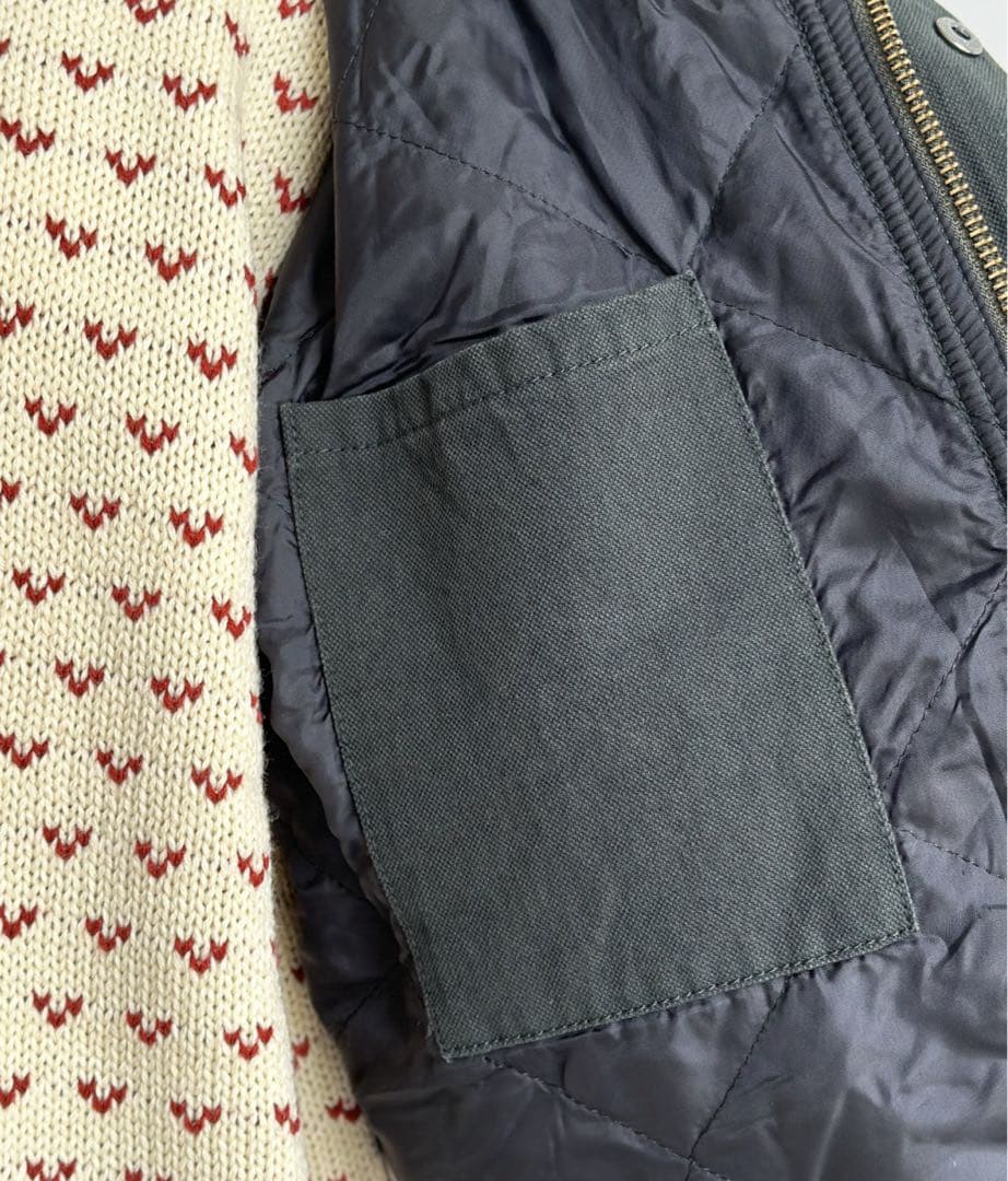 グリーン コーデュロイ襟ワークジャケット