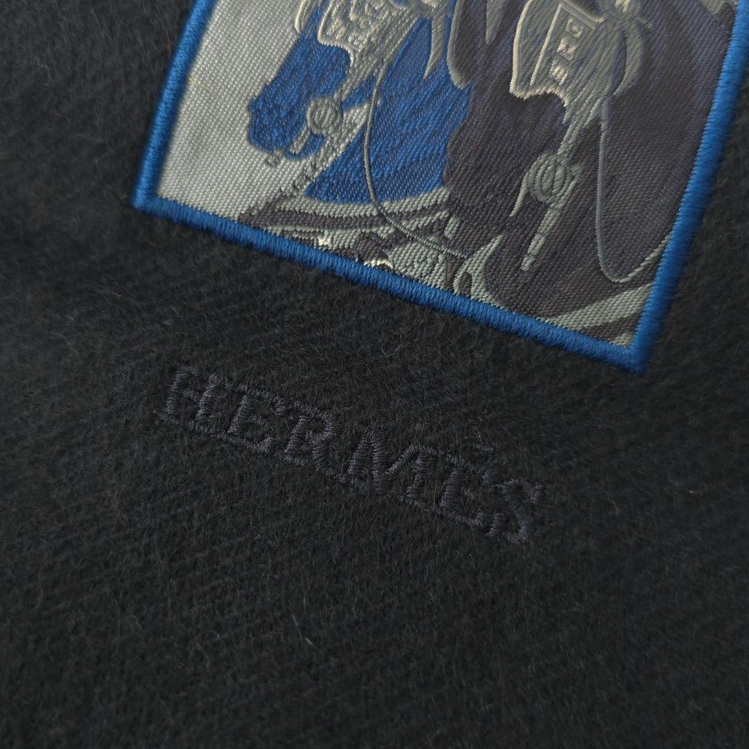 未使用【エルメス】現行品　カシミヤ　マフラー 《バッジ・ソワ》マリン