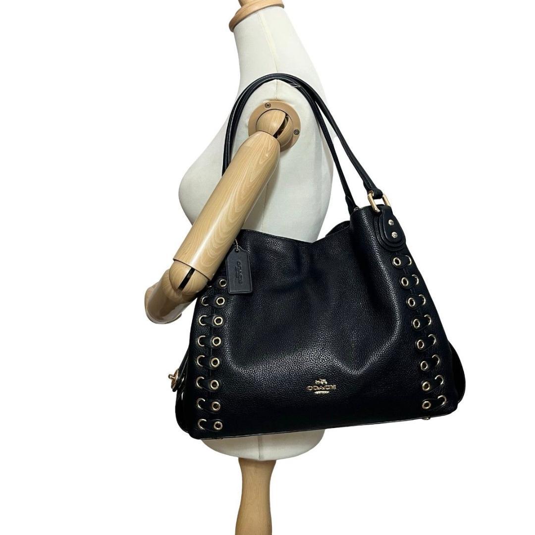 極美品　 COACH コーチ 肩掛け ハンドバッグ 黒 ブラック