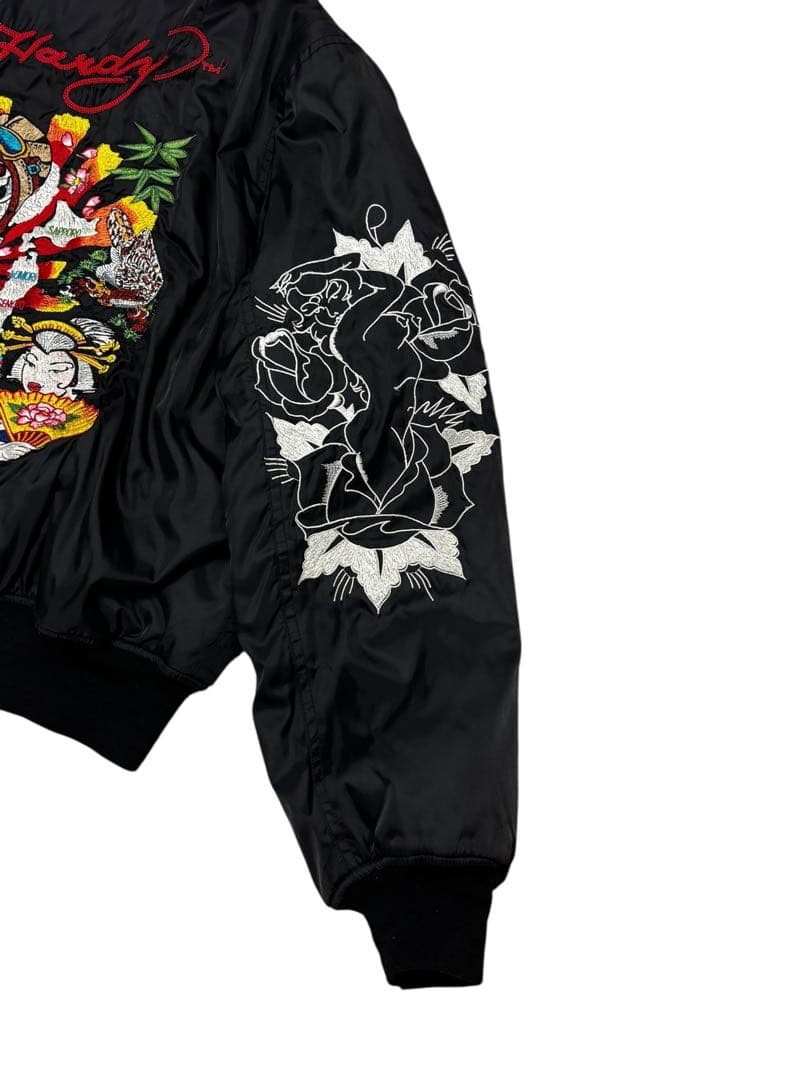 Ed Hardy MA-1 リバーシブルブルゾン M 刺繍　Y2K