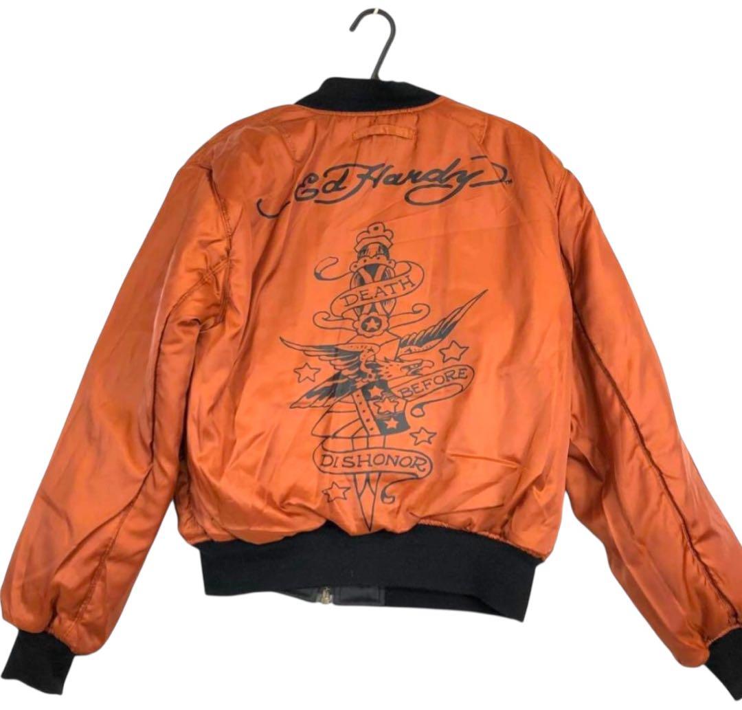 Ed Hardy MA-1 リバーシブルブルゾン M 刺繍　Y2K