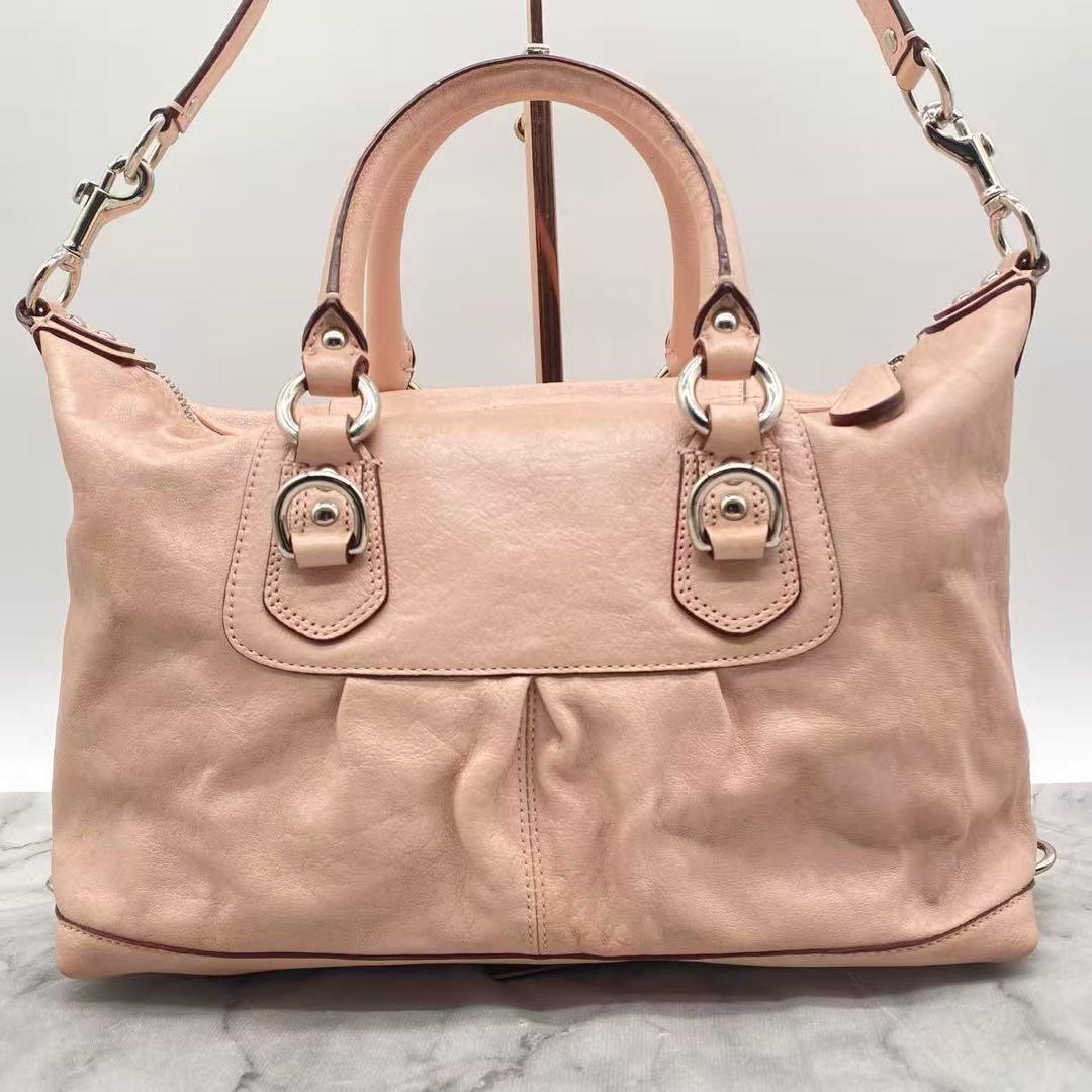 コーチ　ショルダーバッグ　2way 肩掛け　斜め掛け　ピンク　15445