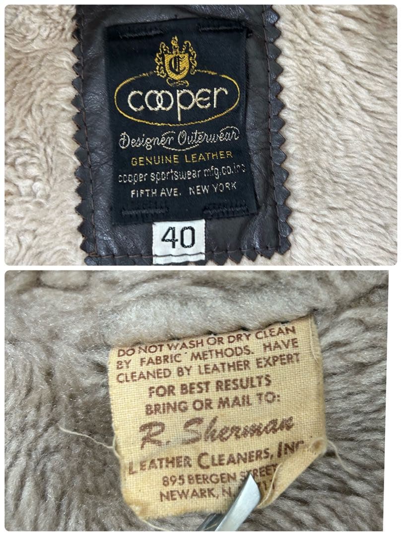 【70s】USA製 クーパー G-1 フライトレザージャケット L デカタロン