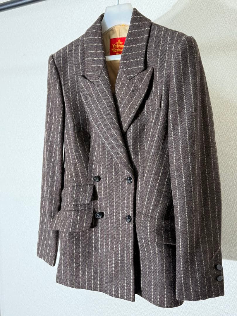 ヴィヴィアンウエストウッド ストライプ柄 ダブルジャケット