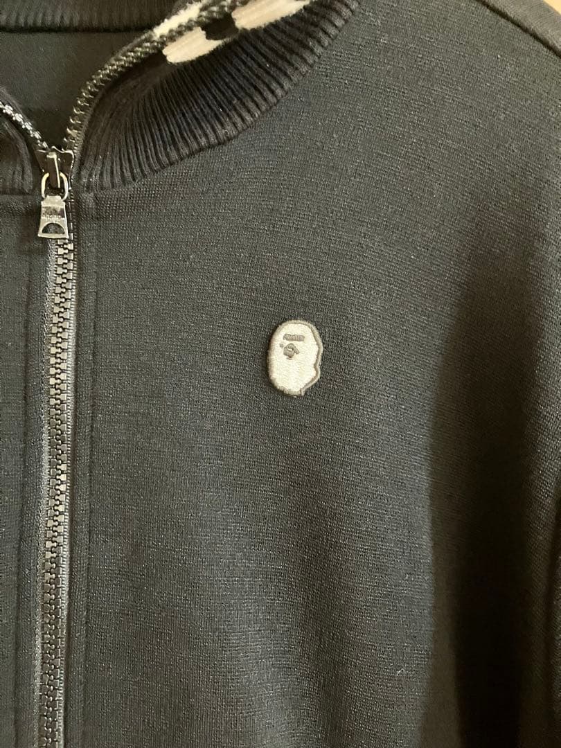 エイプ ストライプ付きジップアップジャケット ジャージ ブラック