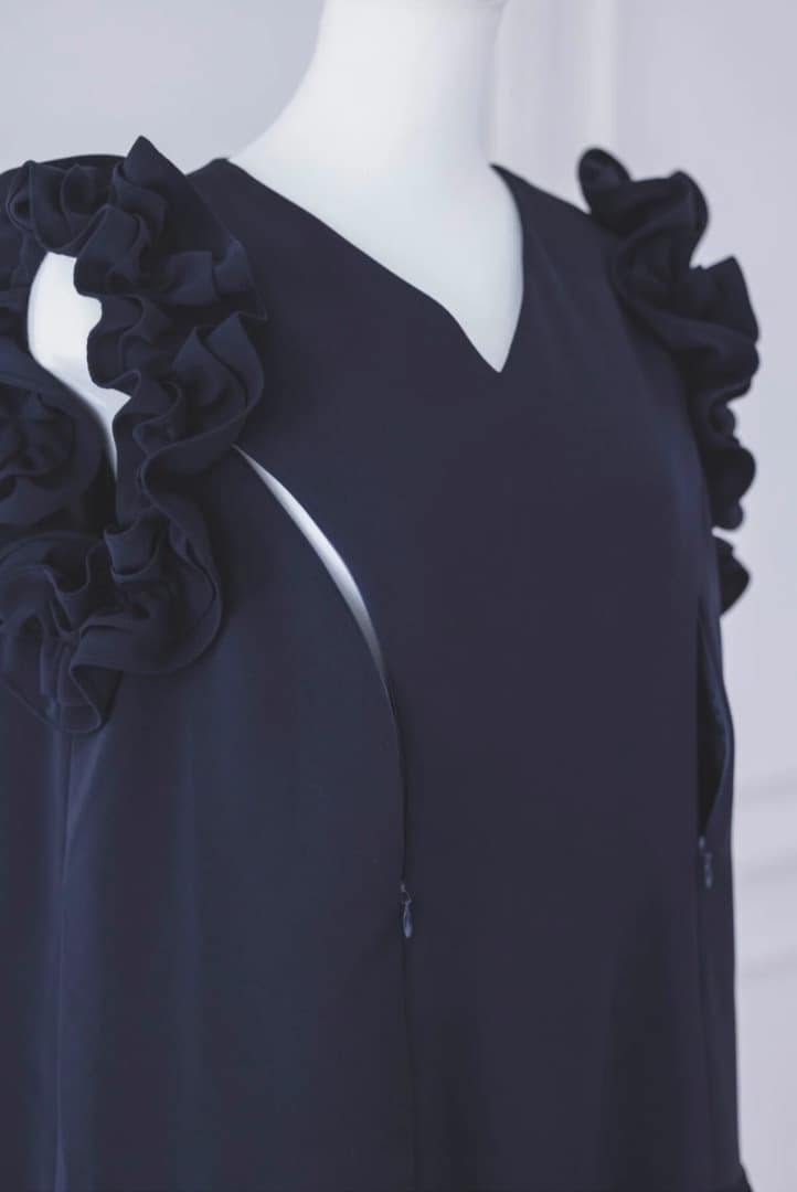 【美品】bitnabi ビンナビ パルランドレス　ワンピース　ネイビー