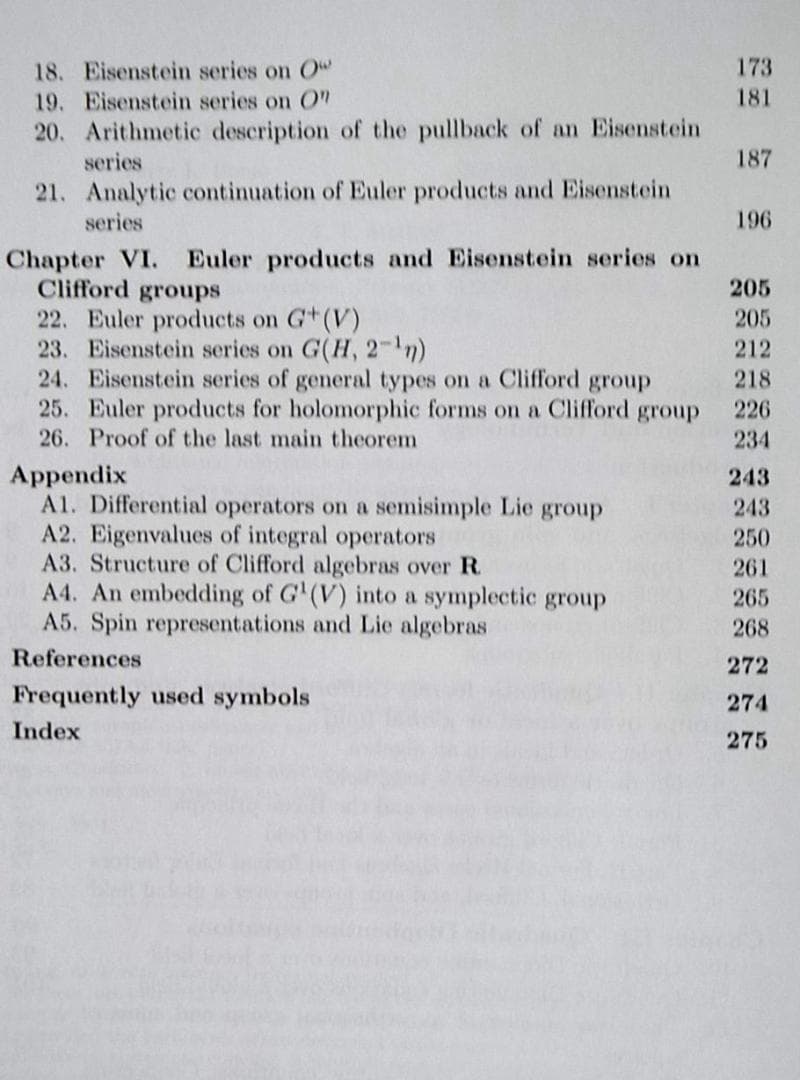 二次形式とクリフォード群の算術理論と解析理論の洋書　志村五郎
