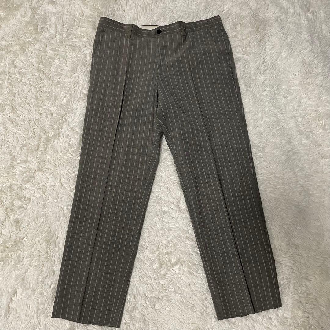 美品/ L相当　エトロ スーツ ストライプ　好配色　グレー　背抜き　イタリア製
