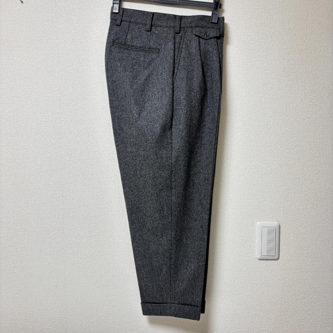 BEAMS PLUS 2プリーツ フランネル トラウザーズ グレー S