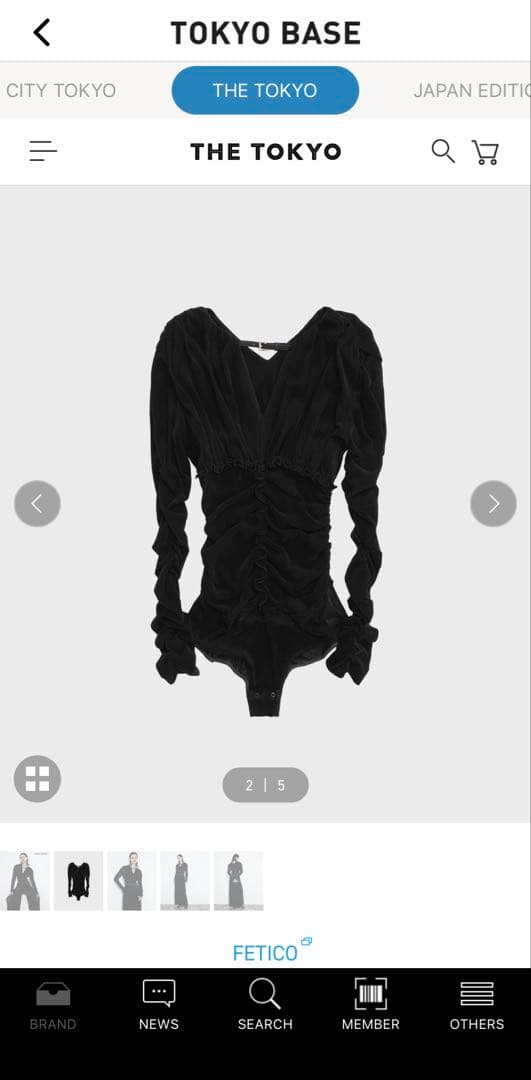 さんりんしゃFETICO 別注ベルベットシャーリングシアーボディースーツ