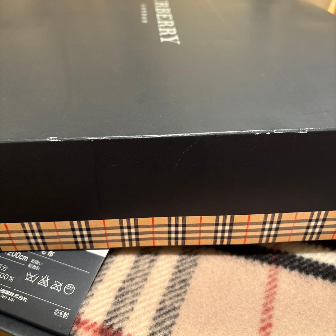 BURBERRY ウール100% チェック柄ブランケット 140x200cm