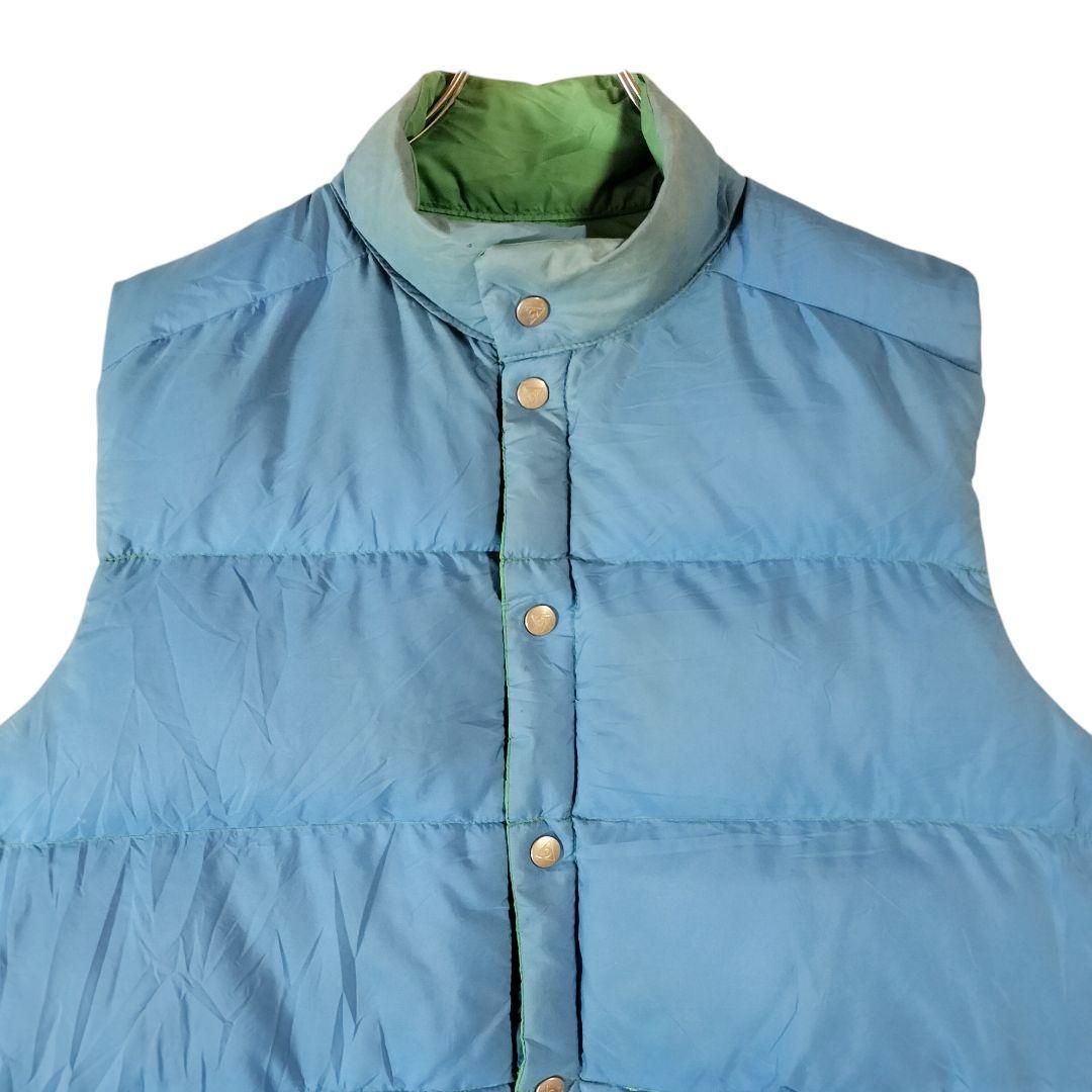 U.S.A製 ジェリー 8os リバーシブルダウンベスト L グリーン/ブルー