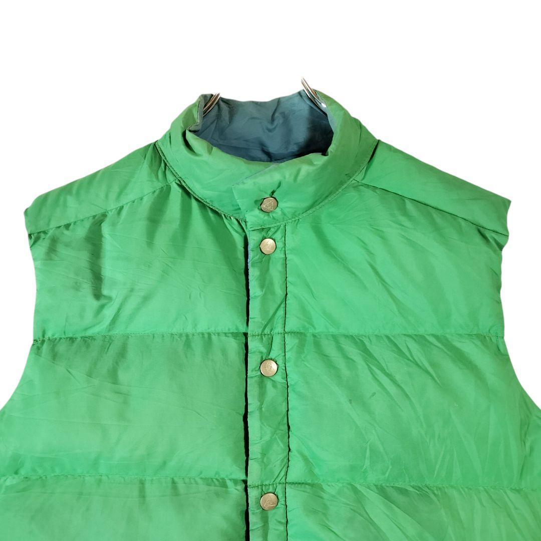 U.S.A製 ジェリー 8os リバーシブルダウンベスト L グリーン/ブルー