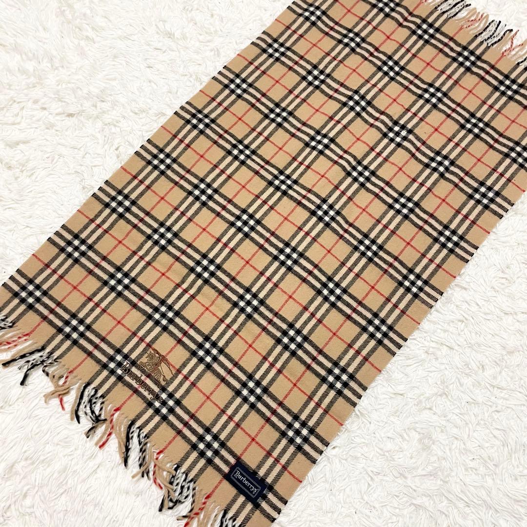 【れん】Burberrys バーバリー マフラー ノバチェック ウール