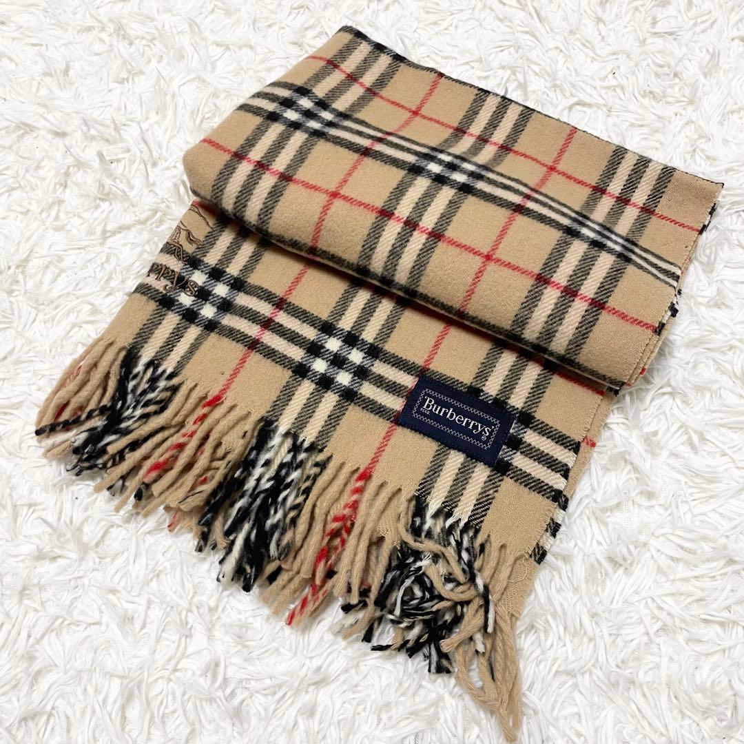 【れん】Burberrys バーバリー マフラー ノバチェック ウール