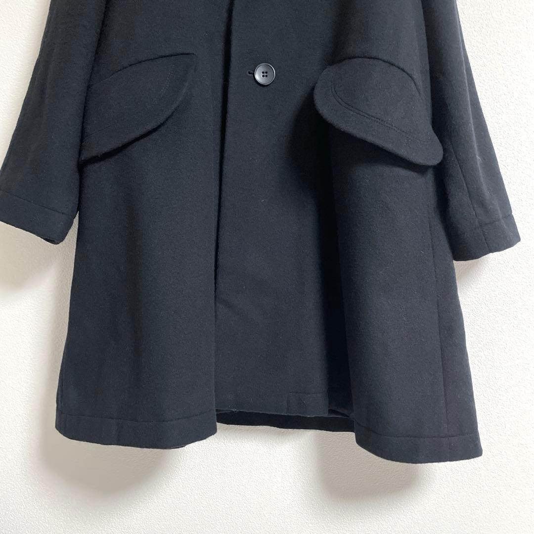 ◆美品◆ CRESCENT　カシミヤ混　Aラインウールコート　黒　M 日本製